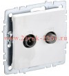 Розетка двойная ИЭК BRITE TV+SAT белый (РТВ/РСп12-БрБ) BR-AF20-O-K01