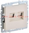 Розетка двойная ИЭК BRITE RJ11+RJ45 кат.5E бежевый (РК/Т12-БрКр) BR-KT20-O-1-K10