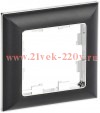 Рамка на 1 пост ИЭК BRITE пластик хром/черный (РУ-1-Бр) BR-M12-12-2-K23
