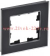 Рамка на 1 пост ИЭК BRITE стекло черный матовый (РУ-1-2-Бр) BR-M12-G-31-K02