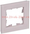 Рамка на 1 пост ИЭК BRITE стекло розовый матовый (РУ-1-2-Бр) BR-M12-G-31-K14