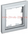 Рамка на 1 пост ИЭК BRITE алюминий (РУ-1-БрА) BR-M12-K47
