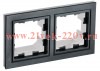Рамка на 2 поста IP44 ИЭК BRITE черный (РУ-2-БрЧ-44) BR-M22-44-K02