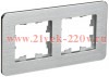 Рамка 2-м BRITE РУ-2-1-Бр метал. алюм. RE AL IEK BR-M22-M-21-K47
