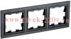 Рамка на 3 поста ИЭК BRITE черный (РУ-3-БрЧ) BR-M32-K02