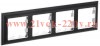 Рамка на 4 поста ИЭК BRITE пластик хром/черный (РУ-4-Бр) BR-M42-12-2-K23