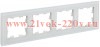 Рамка на 4 поста ИЭК BRITE стекло белый матовый (РУ-4-2-Бр) BR-M42-G-31-K01