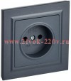 Розетка СП BRITE РСР10-1-0-БрМ 10А в сборе без заземл. без защ. шторок маренго IEK BR-R10-10-K35-F