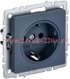 Розетка ИЭК BRITE 2P+E Schuko 16А маренго (РС11-1-0-БрМ) BR-R11-16-K35