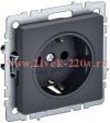Розетка ИЭК BRITE 2P+E Schuko со шторками 16А графит (РС14-1-0-БрГ) BR-R14-16-K53
