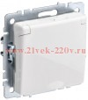 Розетка ИЭК BRITE 2P+E Schuko со шторками с крышкой 16А белый (РСбш10-3-БрБ) BR-R16-16-K01