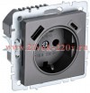 Розетка BRITE РЮш11-1-БрС 16А с USB A+C 18Вт с заземл. защ. шторки сталь IEK BR-R14-16-U22-018-K46