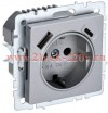 Зарядка ИЭК BRITE розетка 2Р+Е со шторками 16А с USB A+С 3,1А алюминий (РЮш11-1-БрА) BR-R14-16-U22-018-K47