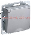 Розетка ИЭК BRITE 2P+E Schuko со шторками с крышкой 16А IP44 алюминий (РСбш10-3-44-БрА) BR-R16-16-44-K47