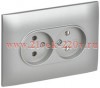 Розетка 2-я без заземления в сборе SKANDY SK-R10S 10А серебряный IEK