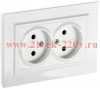 Розетка ИЭК BRITE 2х2P двойная 10А белый в сборе (РС12-2-БрБ) BR-R20-10-K01-F