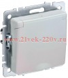 Розетка ИЭК BRITE 2P+E Schuko со шторками с крышкой 16А жемчуг (РСбш10-3-БрЖ) BR-R16-16-K36