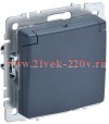 Розетка ИЭК BRITE 2P+E Schuko со шторками с крышкой 16А маренго (РСбш10-3-БрМ) BR-R16-16-K35