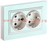 Розетка ИЭК BRITE 2х2P+E двойная Schuko 16А жемчуг в сборе (РС12-3-БрЖ) BR-R21-16-K36-F