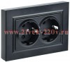 Розетка ИЭК BRITE 2х2P+E двойная Schuko 16А черный в сборе (РС12-3-БрЧ) BR-R21-16-K02-F