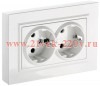 Розетка ИЭК BRITE 2х2P+E Schuko со шторками двойная 16А белый в сборе (РСш12-3-БрБ) BR-R24-16-K01-F