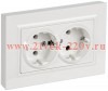 Розетка BRITE 2-я с з/к без з/ш пл 16А в сб РСПл12-3-БрБ бел IEK BR-R27-16-K01-F