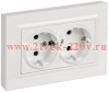 Розетка BRITE 2-я с з/к/ш пл 16А в сб. РСшПл12-3-БрБ бел. IEK BR-R28-16-K01-F