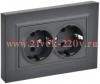 Розетка BRITE 2-я с з/к без з/ш пл 16А сб РСПл12-3-БрГ граф. IEK BR-R27-16-K53-F