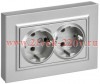 Розетка BRITE 2-я с з/к без з/ш пл 16А в сб РСПл12-3-БрА алю IEK BR-R27-16-K47-F