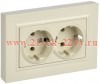 Розетка BRITE 2-я с з/к без з/ш пл 16А сб РСПл12-3-БрКр беж IEK BR-R27-16-K10-F