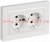 Розетка BRITE 2-я с з/к/ш пл 16А в сб. РСшПл12-3-БрБ бел. BR-R28-16-K01-F-PRO