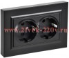 Розетка BRITE 2-я с з/к/ш пл 16А в сб. РСшПл12-3-БрЧ черн. IEK BR-R28-16-K02-F