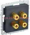 Аудиорозетка ИЭК BRITE графит (РА10-БрГ) BR-S40-K53