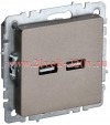 Розетка BRITE USB A+A 3.1А РЮ10-1-БрШ шампань IEK BR-U21-D31-K37