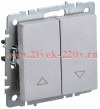 Выключатель жалюзи ИЭК BRITE 10А алюминий (ВС10-1-5-БрА) BR-V15-0-10-K47