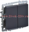 Выключатель 2-клавишный ИЭК BRITE 10А графит (ВС10-2-0-БрГ) BR-V20-0-10-K53