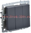 Выключатель 3-клавишный ИЭК BRITE 10А графит (ВС10-3-0-БрГ) BR-V30-0-10-K53