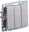 Выключатель 3-клавишный ИЭК BRITE 10А алюминий (ВС10-3-0-БрА) BR-V30-0-10-K47