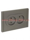 Розетка 2-я без заземления в сборе ИЭК FORTE&PIANO FP526 10А автозажим сталь FP-R20-10-1-K46