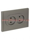 Розетка 2-я без заземления в сборе ИЭК FORTE&PIANO FP525 10А шторки автозажим сталь FP-R23-10-1-K46
