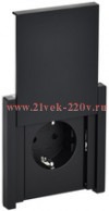 Розетка с заземлением ИЭК FORTE&PIANO FP121 16А шторки крышка винтовой зажим IP44 черный FP-R16-16-44-K02