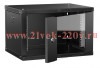 Шкаф LINEA W 6U 600х450мм дверь стекл. черн. 2.0 ITK LWR5-06U64-GF-2