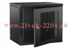 Шкаф LINEA W 9U 600х450мм дверь перфорир. черн. 2.0 ITK LWR5-09U64-PF-2