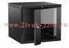 Шкаф LINEA W 9U 600х600мм дверь стекл. черн. 2.0 ITK LWR5-09U66-GF-2