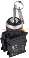 Переключатель 2 полож. 1НО+1НЗ с ключом черн. MASTER IEK MI-SW60-11Y-3-34-2-K02